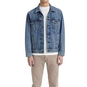 Levi’s Premium Men’s Trucker Jacket Blue Denim Jean Size XL